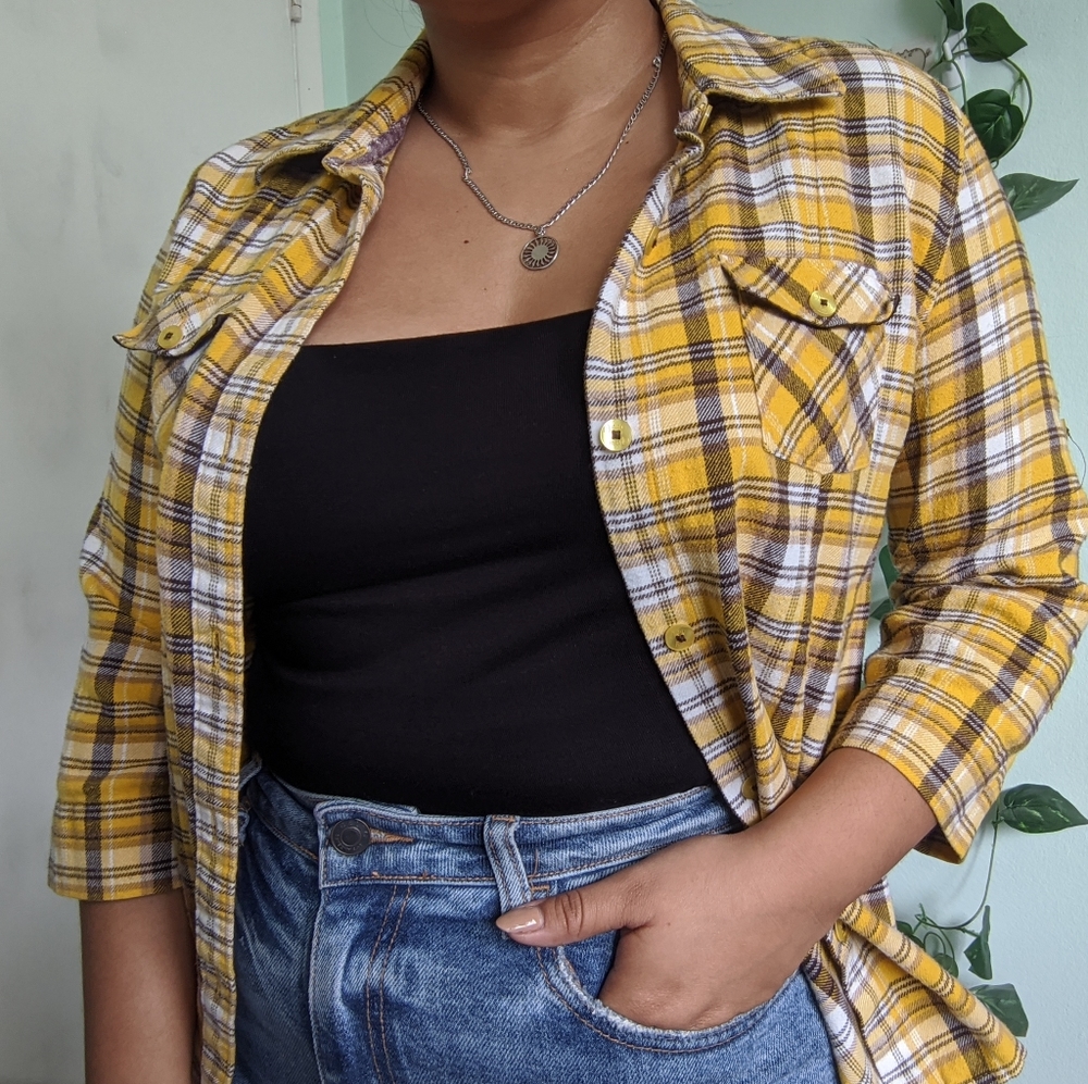 Casual Yellow Vans Flannel